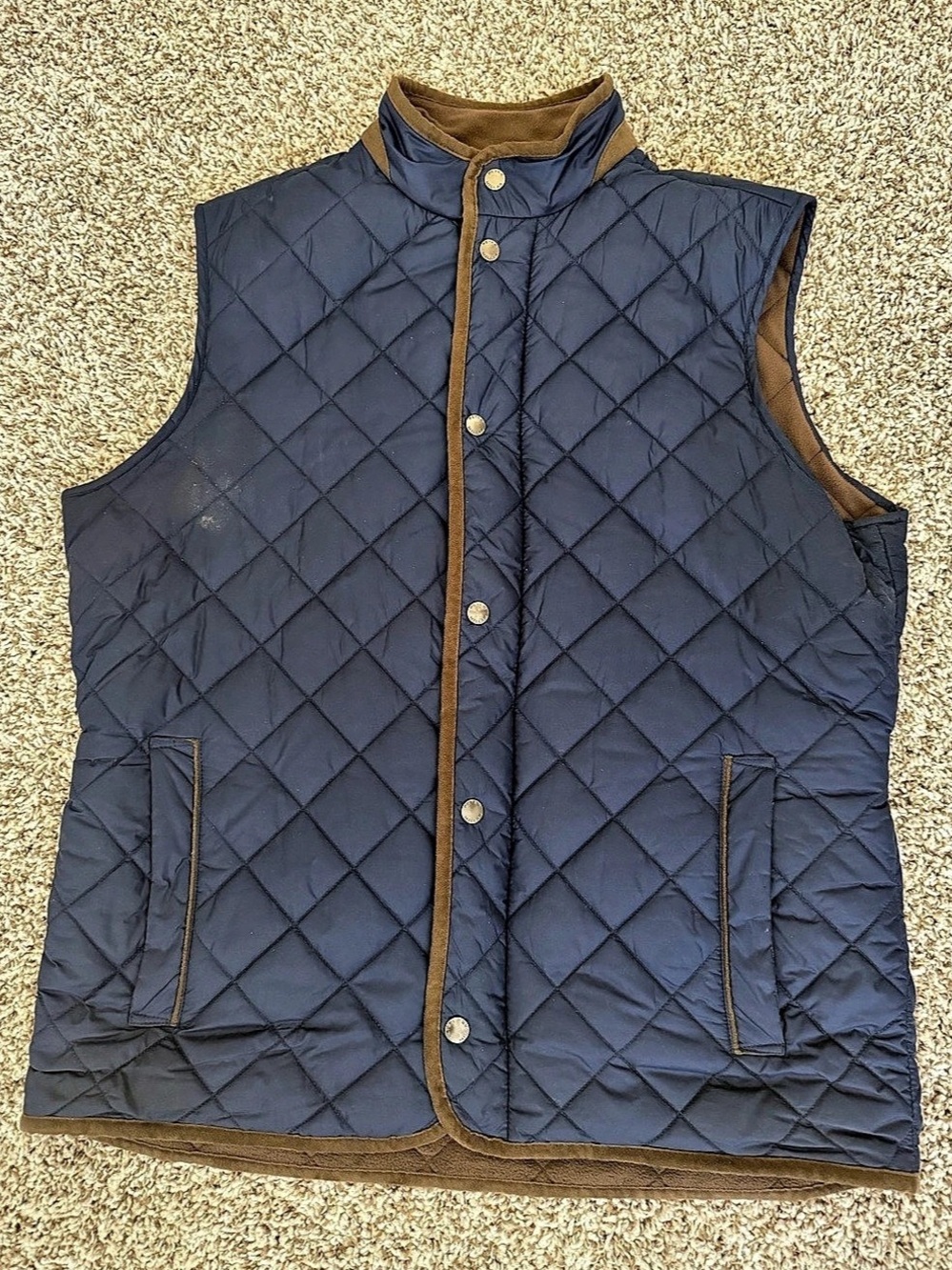 Men’s - Peter Millar Quilted Vest - Navy | A Size Medium